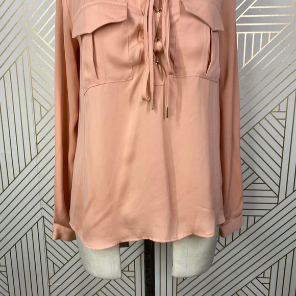 L’ACADEMIE Camel Safari Lace-Up‎ Long Sleeve Blouse - Picture 5 of 11